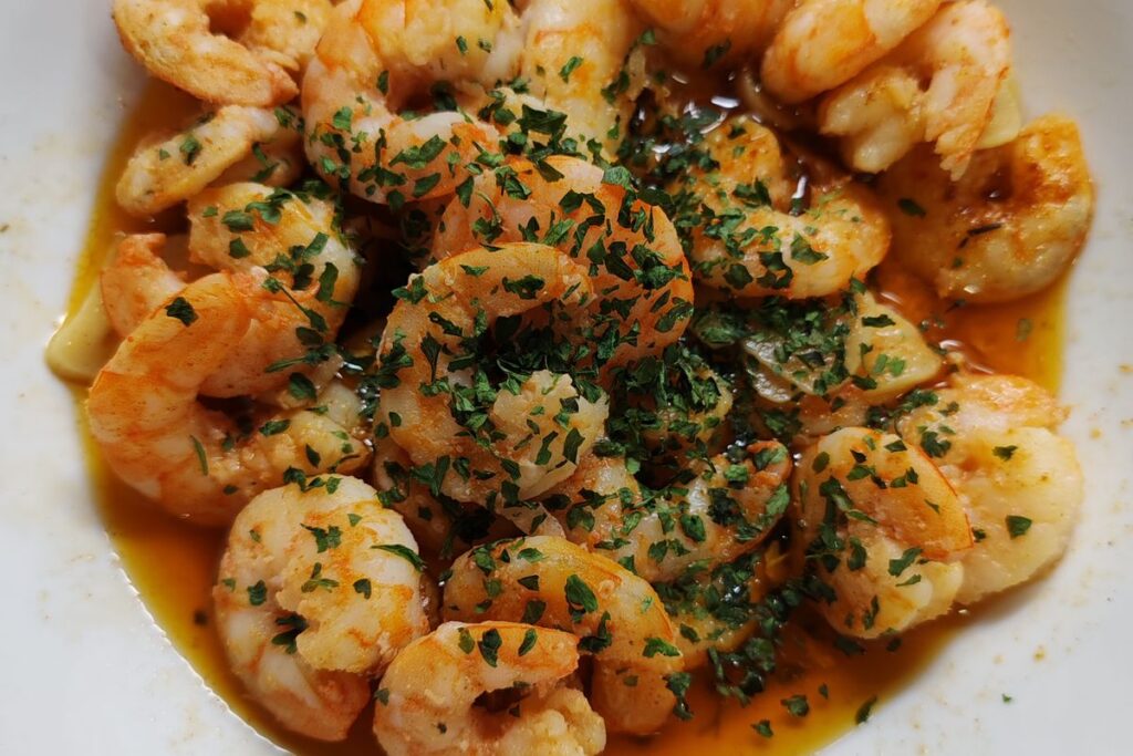 Garlic butter prawns