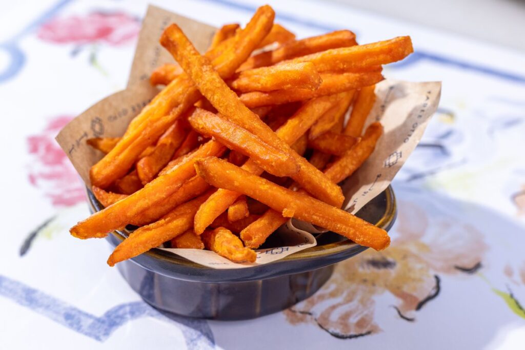Extra-crunchy sweet potato fries